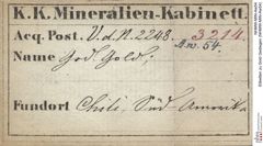Etiketten zu Gold Gediegen (NHMW-MIN-Aw54)